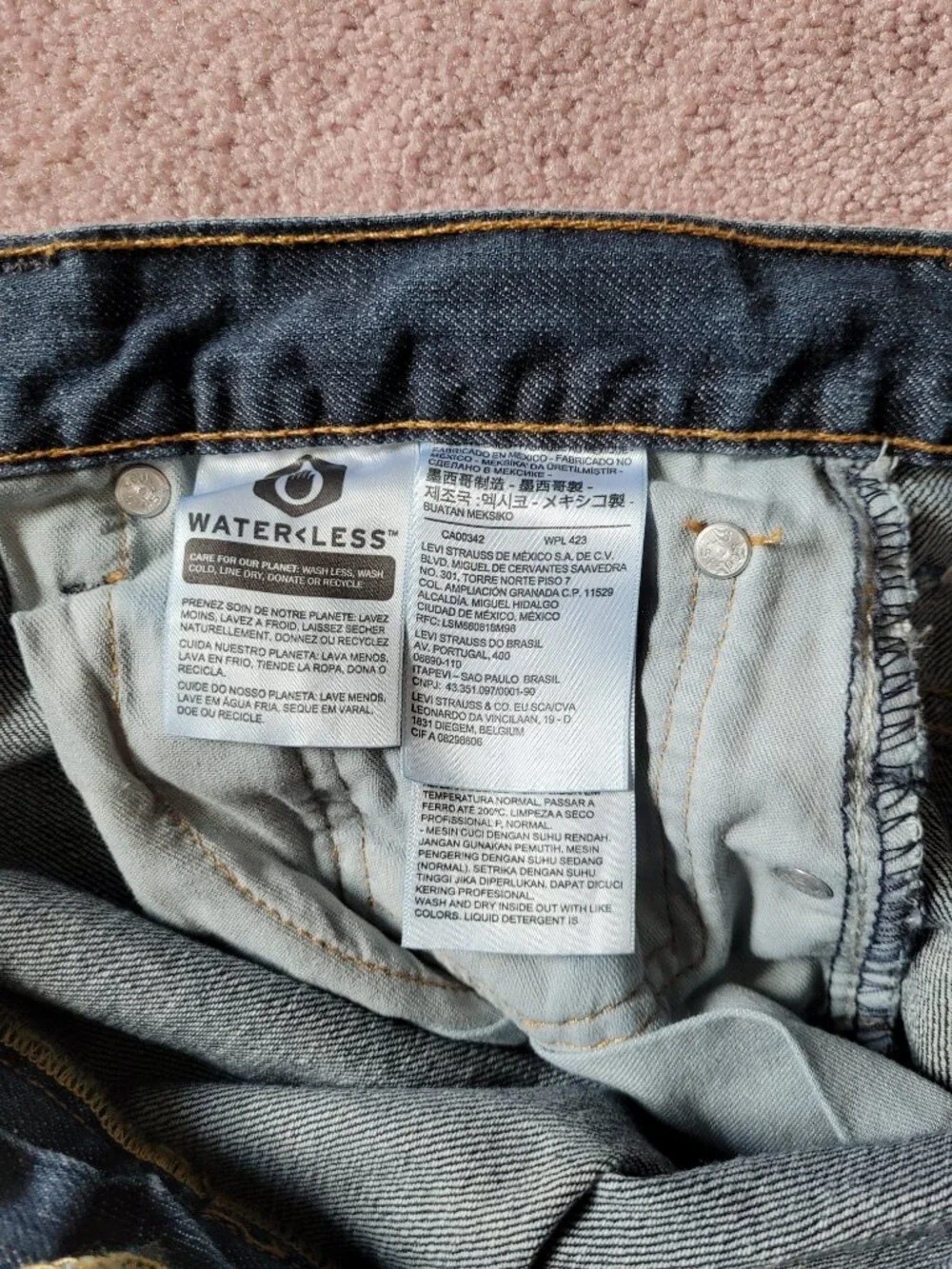 Levi's 569 Loose Straight Fit Jeans Mens 37x35 Dark Wash Blue Denim